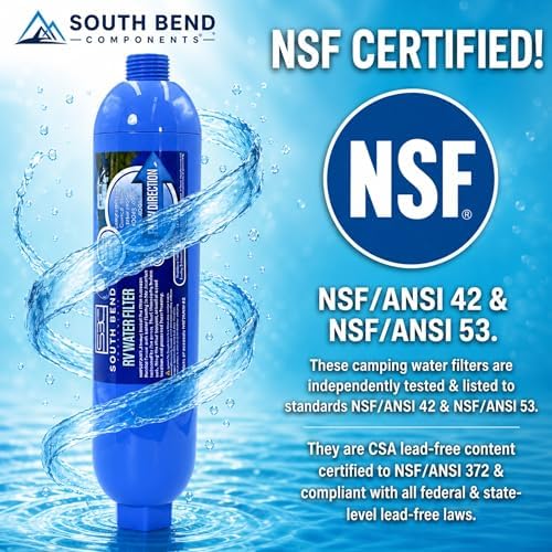 South Bend Components Reverse Osmosis (RO) Camper/RV/Boat/Yacht Water Inline Filter- NSF Certified! Includes ¾” Flexible Hose Protector, Compatible with Camco Water Filter, 40043, 40013, 4004 (2-Pack) - Image 3