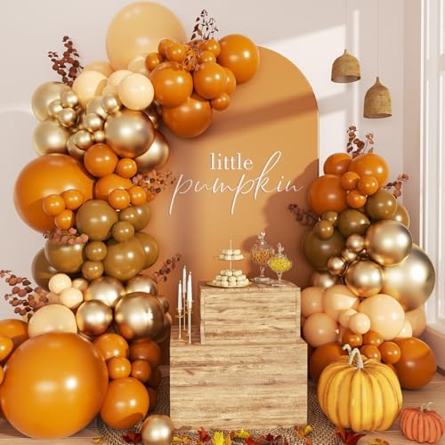 Burnt Orange Fall Balloon Arch Kit for Autumn Baby Shower Decorations by LANGASQUE