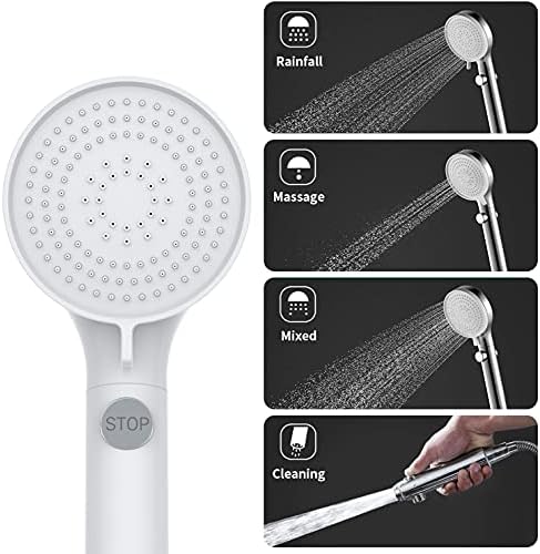 RV Shower Head with Hose and On/Off Button, High Pressure 5 Mode Shower Head Replacement, Easy Install, White –Upgrade for RV, Camper, Van, Travel Trailer, Motorhome, Boat and Tiny Home - Image 2
