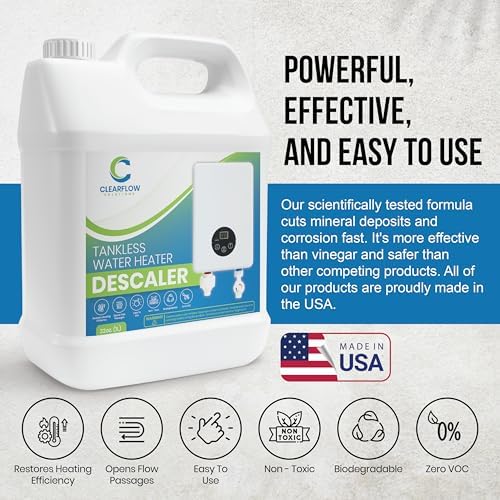 Tankless Water Heater Descaler - Premium Descaler for Tankless Water Heater Systems, Restores Heating Efficiency, Nontoxic, Biodegradable, Made in USA! 32 Ounce (Quart) - Image 2