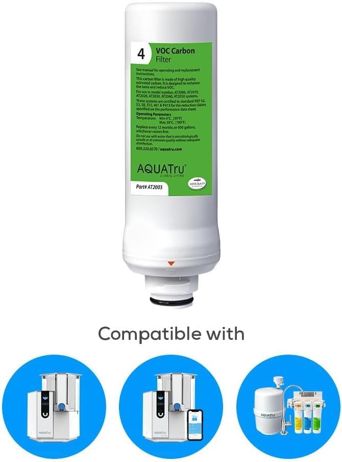 AquaTru Classic VOC Carbon Replacement Filter (Stage 4) – Compatible with AquaTru Classic, Classic Smart & Under Sink Purifier Models (Green) - Image 4