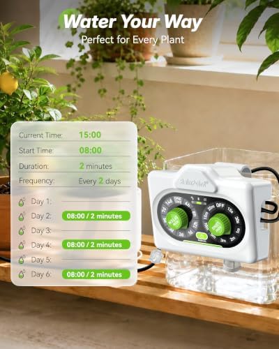 RAINPOINT Automatic Plant Waterer Indoor, Smart APP Control Drip Irrigation System for Houseplants, Anti-Siphon Vacation Watering Device with 2400mAh Rechargeable Battery (Up to 15 Pots) - Image 3