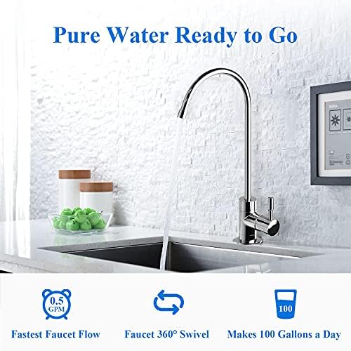 Geekpure 4 Stage Reverse Osmosis RO Drinking Water Filter System-100 GPD - Image 6