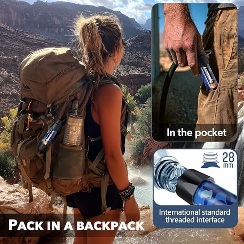 Straw Water Filter, Portable Water Filtration System Water Purifier, Personal Outdoor Emergency Survival Gear for Hiking Travel Camping Accessories Emergency Preparedness Outdoor Activities - Image 3