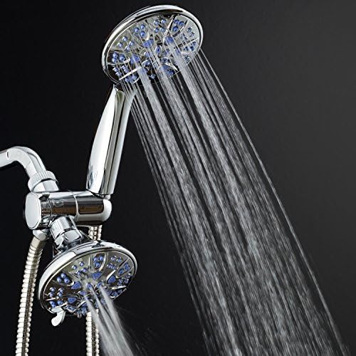 AquaDance for California - Premium High Pressure Antimicrobial 30-setting 3 Way Dual Handheld Shower Head Combo, Stainless Steel Hose, Water Diverter - Chrome Finish - Image 4