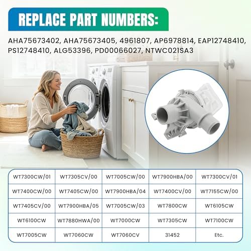 AHA75673404 Washer Drain Pump Assembly for AHA75673402 L-G Washing Machine,Replaces 4961807,AP6978814,PS12748410,EAP12748410 by MIFLUS - Image 7