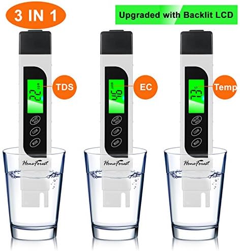 HoneForest TDS Meter, Digital Water Tester - Accurate and Reliable, Measures TDS, EC & Temperature (°F/°C), 0-9990ppm, Water Test Meter for Drinking Water, RO/DI System, Aquariums, etc​​ - Image 2