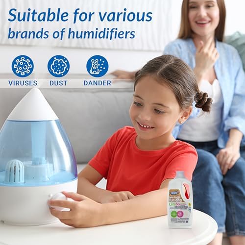 Bacteriostatic Humidifier Water Treatment – Extend Filter Life Eliminate Odors & Prevent Bacterial Growth – Compatible with All Cool Mist & Warm Mist Humidifiers – 32 oz Easy Pour Bottle (3) - Image 4