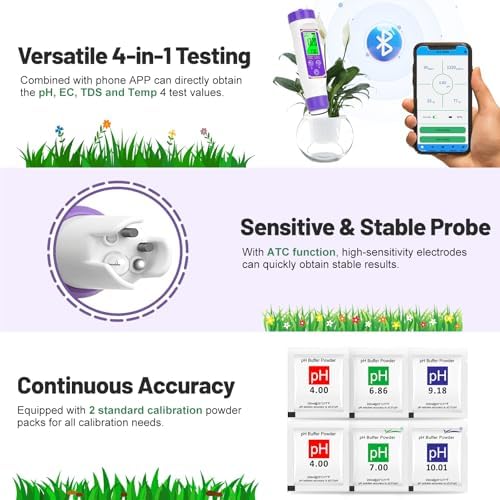 Smart pH Meter for Water pH and EC Meter for Hydroponics Nutrients - Image 6