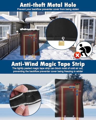 Backflow Preventer Insulation Cover (5F), 24"X30", 5 Layers, Black - Image 5