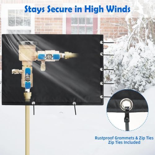 2-Way Open Backflow Preventer Insulation Cover, 36" Wx24 H, Black - Image 3