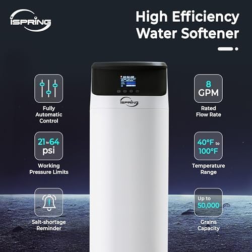 iSpring WCS50KG 50,000 Grains Whole House Water Softener, One-Tank Design - Image 2