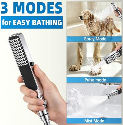 YDmeet High Pressure Dog Shower Attachment with ON/OFF Switch (Chrome) - Image 2