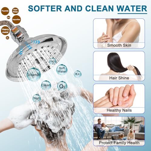 6 Pack 20 Stage Shower Filter Replacement by Sikawai Shower Cartridge Filter, Shower Head Filter Refill with Vitamin C Shower Head Replacement Filter for Hard Water - Image 5
