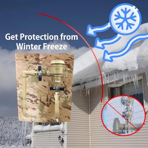 Urby 5 Layer Sprinkler Covers for Outside, Back Flow Covers for Winter Freeze and Intense Sun Protection, Outdoor Pipe Insulation Cover. [Sand Camo Color] 24x30in - Image 2