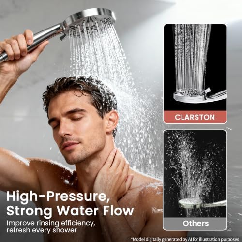 Clarston Filtered Shower Head With Handheld High Pressure 10 Spray Modes - Image 4