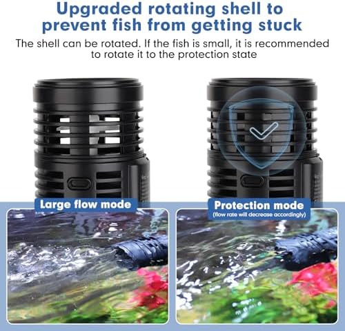 hygger 1850GPH Aquarium Wave Maker Pump with Strong Magnetic Suction Base, Ultra-quiet 360 Degree Rotating Submersible Power Head,for 60-130 Gal Freshwater Saltwater Tank - Image 6