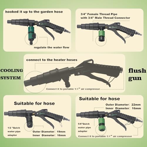 Heater Core Flush Kit 19-40 mm Hoses Radiator Flush Kit Air and Water Combo - Image 4