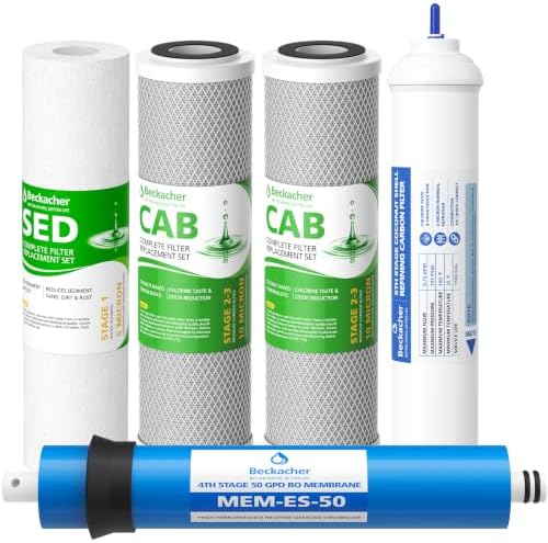 5-Stage RO Water Filter Set Replacement for APEC Reverse Osmosis, 50 GPD by Beckacher