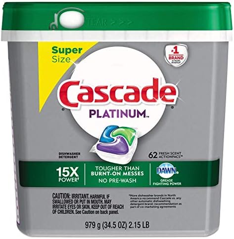 Cascade 97726PK ActionPacs, Fresh Scent, 34.5 oz Bag, 62/Bag by Cascade