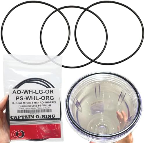 Captain O-Ring – Replacement AO-WH-LG-OR O-Rings for AO Smith AO-WH-PREL, PS-WHL-H (PS-WHL-ORG) Whole House Water Filter Housing (3 Pack) by CaptainO-Ring