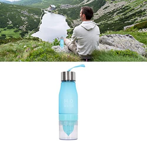Fruit Infuser Water Bottle,Fruit Water Pitcher Infuser Water Bottle Lemon Juice Squeezer Water Bottle with Fruit Infuser OutdoorTravel Portable Leakproof for Men Women 650ml(Blue) - Image 4