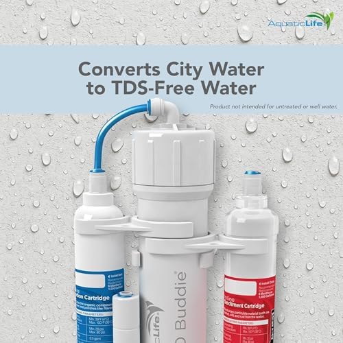 Aquatic Life RO Buddie 3-Stage Aquarium Water Filter System, Reverse Osmosis RO Filtration Unit for Fish Tank, Fountains, and More, 50 GPD (Gallons Per Day) - Image 3