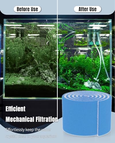 Pawfly Aquarium Filter Floss Roll, 120 x 20 x 0.2 Inch Cuttable Aquarium Filter Pad, Blue and White Aquarium Filter Media Roll for Freshwater Saltwater Fish Tanks & Small Ponds - Image 5