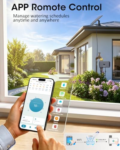 Solar WiFi Water Timer, Smart Solar Hose Timer for Garden, 365-Day Power - Image 3