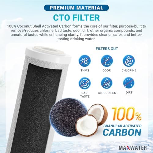 Max Water 2 Stage (Sediment, Odor & Improving Taste) Whole House 10 inch, Standard Water Filtration System - White Housing - Sediment + CTO - ¾ Inlet/Outlet - Image 3
