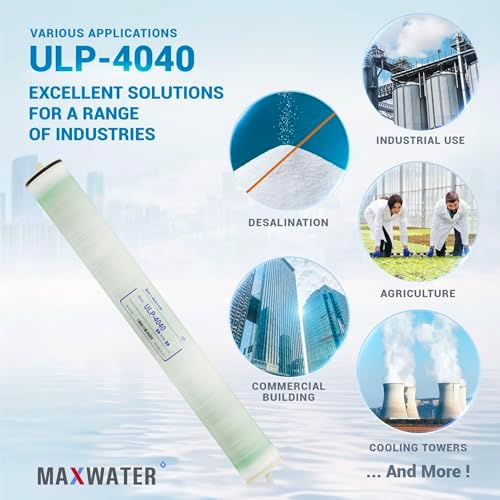 Max Water ULP-4040 Reverse Osmosis 4" x 40" RO Membrane, 2600 GPD | ULP 4040 For Water Purification Desalination Industrial, Agricultural, Commercial | Compatible with Dow Filmtec AG4040FF, TW30-4040 - Image 5