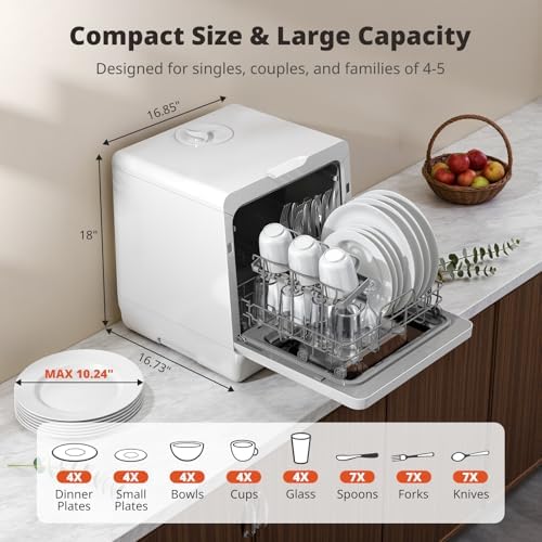 AIRMSEN Countertop Dishwasher with Built-in Water Tank & Softener - Image 5