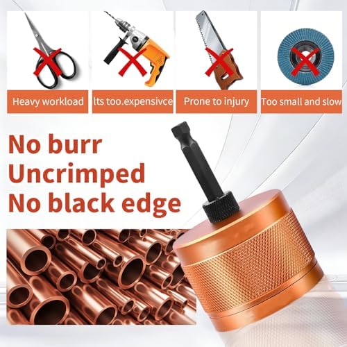 1/2" & 3/4" Copper Pipe Cleaner Set for Drill,Plumbing Tools for Removing Rust , Stains & Paint from Copper & Metal Pipes , with 1/4" Hex Shank & 6 Brush Blades & 2 Pipe Cleaning Brush - Image 6