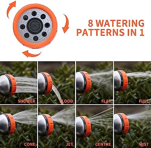 Garden Hose Nozzle,8 Patterns Hose Sprayer High Pressure,Heavy Duty Dog Wash,Metal Water Hose Nozzle with Soap Dispenser,Car Wash Foam Gun with A Car Wash Mitt - Image 5