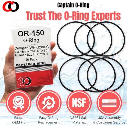 Captain O-Ring - Replacement OR-150 O-Rings for Culligan Water Filter Housing Gasket Seals (6 Pack) [WH-S200-C, 3WH-STD-S01, HDG2VS4] - Image 4