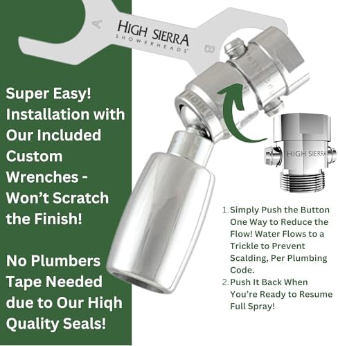 High Sierra® - CLASSIC™ Solid Lead-Free Metal 2.0 GPM Award Winning. High Pressure Shower Head with Trickle Valve. Patented Nozzle Never Clogs - Matte Black Finish - Image 5