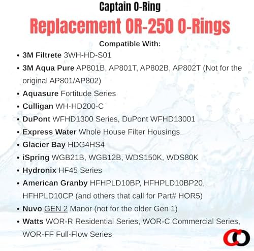 Captain O-Ring - OR-250 Filter O-Ring (3 Pack) (Replacement for Culligan WH-HD200-C, 3M 3WH-HD-S01, Dupont WFAO100, 3M AP801B/T, AP802B/T, Hydronix HF45, etc) - Image 3