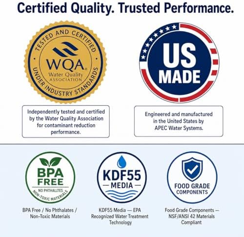 APEC Water FI-KDF55-10BB GAC Carbon Water Filter Whole House Replacement Cartridge; Heavy Metals, Chlorine & Bacteria Reduction, 4.5" x 10" - Image 5