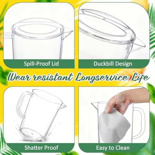 Tessco 12 Pcs Plastic Pitchers 60 Oz Clear Water Beer Jug Large,Fashion - Image 3