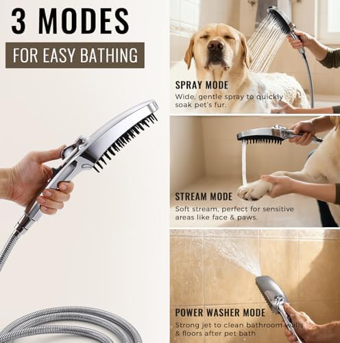 G-Promise 3Mode Dog Shower Attachment with Pause Mode Indoor & Outdoor Use - Image 3