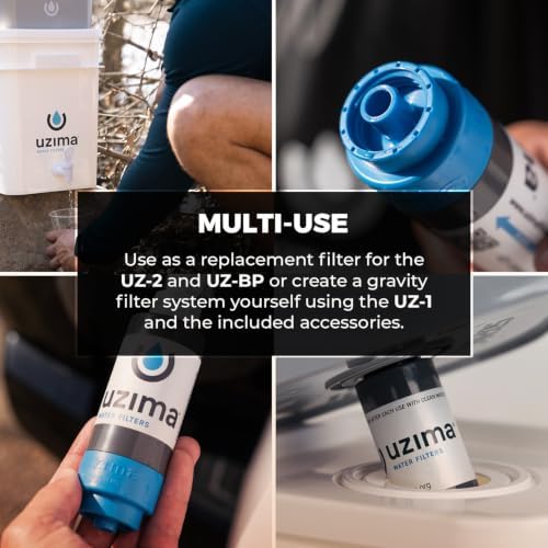 Uzima UZ-1 Water Filter Cartridge Replacement | Gravity Water Filter for UZ-2, UZ-BP, D-Prep | 0.1 Micron Standalone Purifier for Emergency, Survival, Camping, Bug Out Bag - Image 3