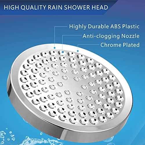 High Pressure Filtered Shower Head Set, 6’’ Rain Shower Filter for Hard Water, Universal Round Showerhead 20 Stage Filtration Removes Impurities for Rejuvenated Skin by Eolax, Chrome - Image 4