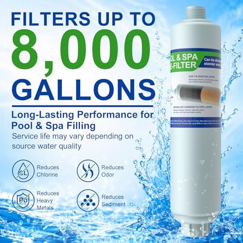 Garden Hose Filter for Filling Hot Tub/Pool/Spa, Greatly Reduces Sediment, Chlorine, Heavy Metals and Odors, Standard 3/4" Garden Hose Thread, Hose Filter, Up to 8,000 Gallons (2 Pack) - Image 4
