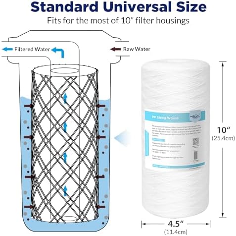 Membrane Solutions String Wound Whole House Water Filter Replacement - Image 3
