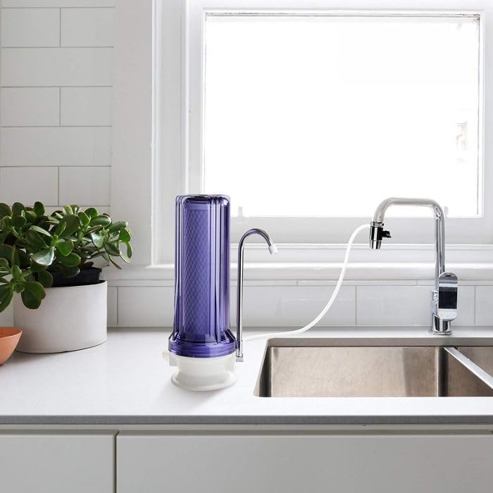 LiquaGen Single Stage Countertop Water Filtration System – 0.5 Micron Carbon Block (CTO) Filter – Portable Tap Water Purifier for Home, Apartment, RV, or Office Use (Tint Clear) - Image 4