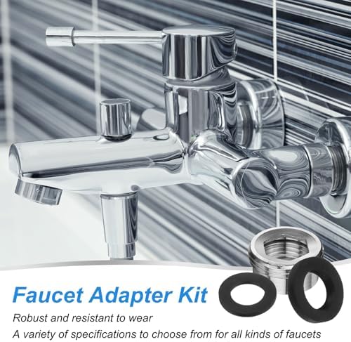 uxcell 3Pcs Faucet Adapter, Male 0.85in to Male 1in Kitchen Sink Stainless Steel Tap Aerator Adapter to Connect Garden Hose, Water Filter, Standard Hose Diverter - Image 5