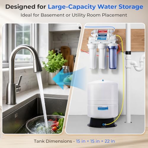 iSpring T11M 11 Gallon Pre-Pressurized Water Storage Reverse Osmosis Systems ro Tank, White - Image 6