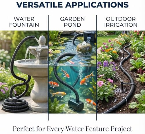 Corrugated Pond Tubing - Flexible, Kinkproof, Reinforced PVC Hose for Water Gardens, Pumps, Waterfalls & Aquaculture (20 Feet Black, 1-1/4 Inch) - Image 7