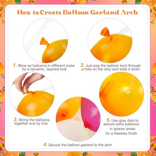 Pink and Orange Balloon Arch Kit for Tropical Theme Baby Shower Decorations - Image 6
