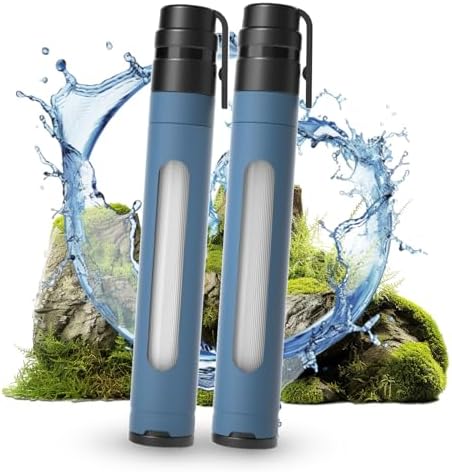 Water Filter Straw Survival Water Purifying Straws 0.01 Micron Filtration System with Transparent Window for Camping, Hiking, Travel, Backpacking Emergency Preparedness(2pc) by Joypur
